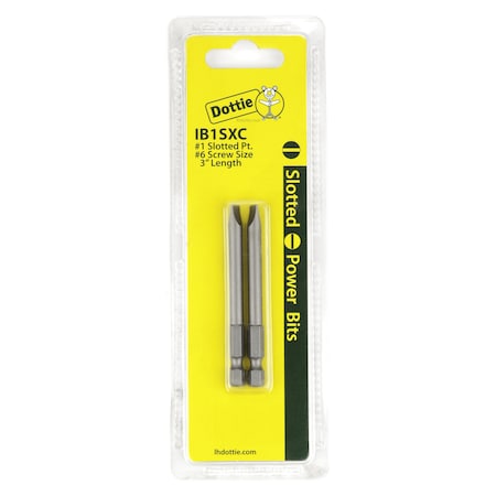 Dottie L.H. Dottie No 1 x 3'' Slotted Power Bit (Carded) IB1SXC